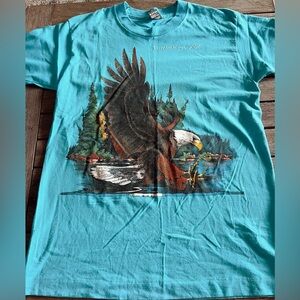 Vintage Single Stitch Arizon Size Medium Men’s T Shirt Blue Shirt/Eagle